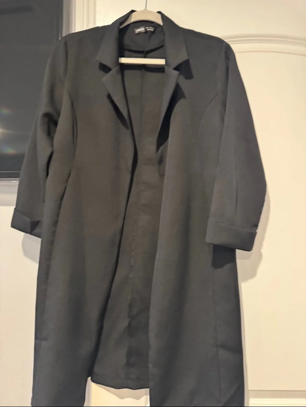 SHEIN Black Open Front Blazer Coat